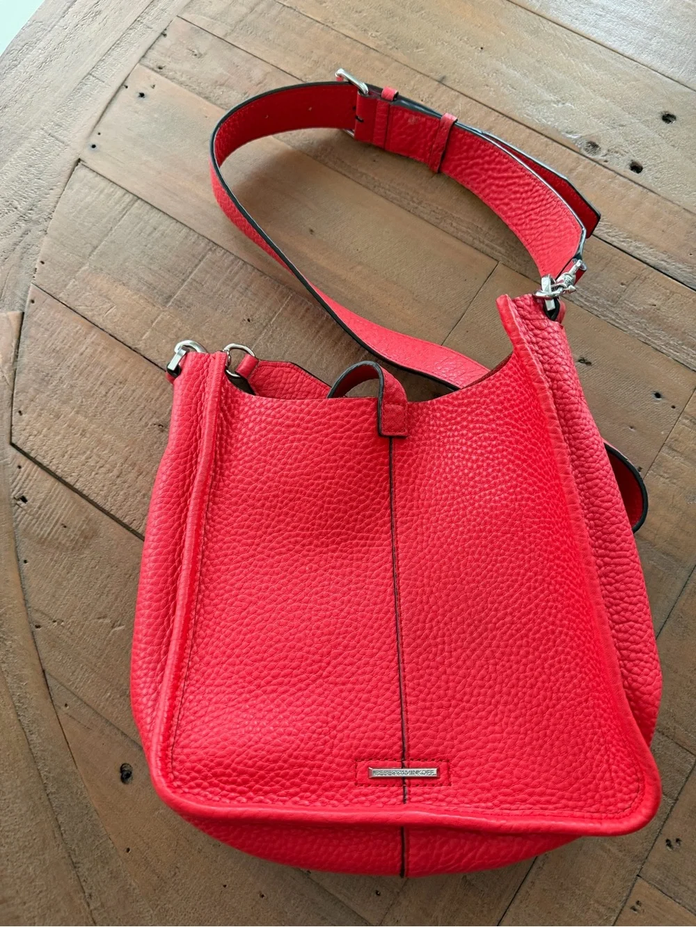 Rebecca Minkoff unlined feed bag in vibrate coral red Crossbody Bag